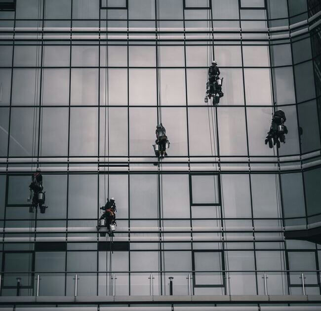 Window cleaning outdoors 