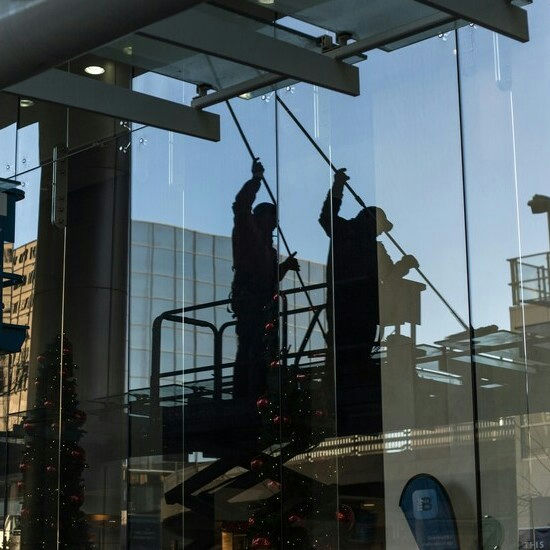 Shop window cleaning