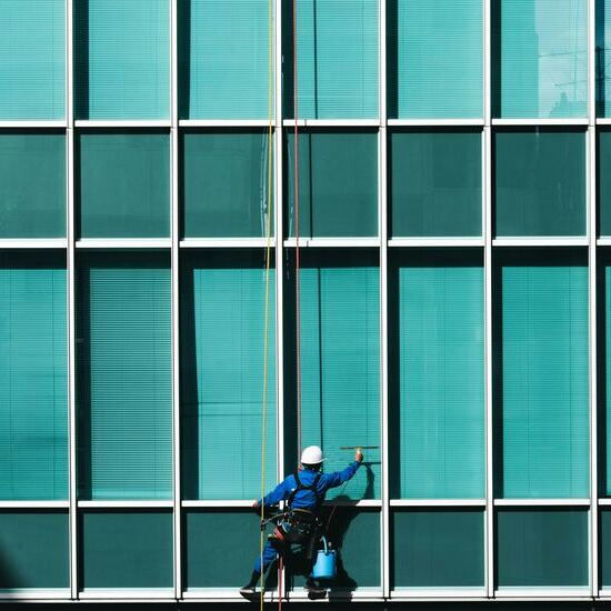 Window cleaning outdoors